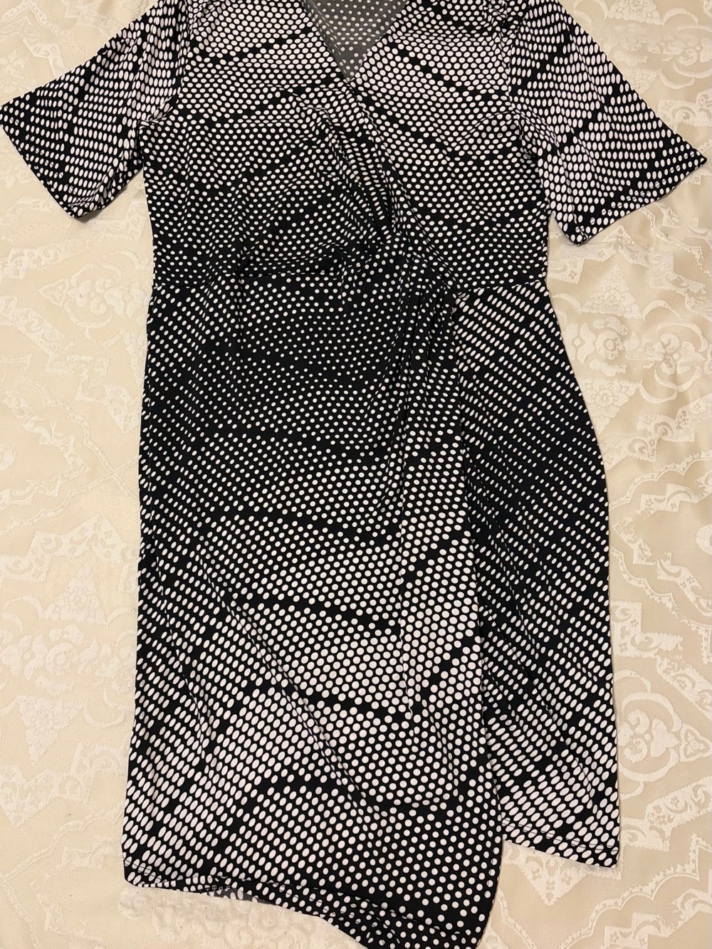 Banana Republic Black & White Asymmetrical Polka Dot Dress
